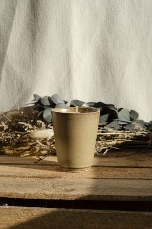 Bougie pot en grès Digoin