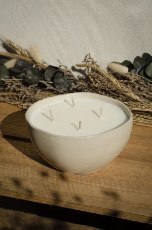 Bougie XL bol beige