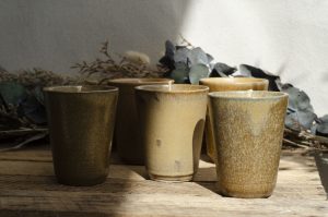 Bougie pot en grès Digoin