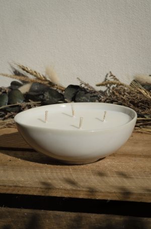 Bougie bol irrégulier beige