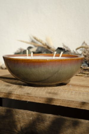 Bougie bol irrégulier coloré