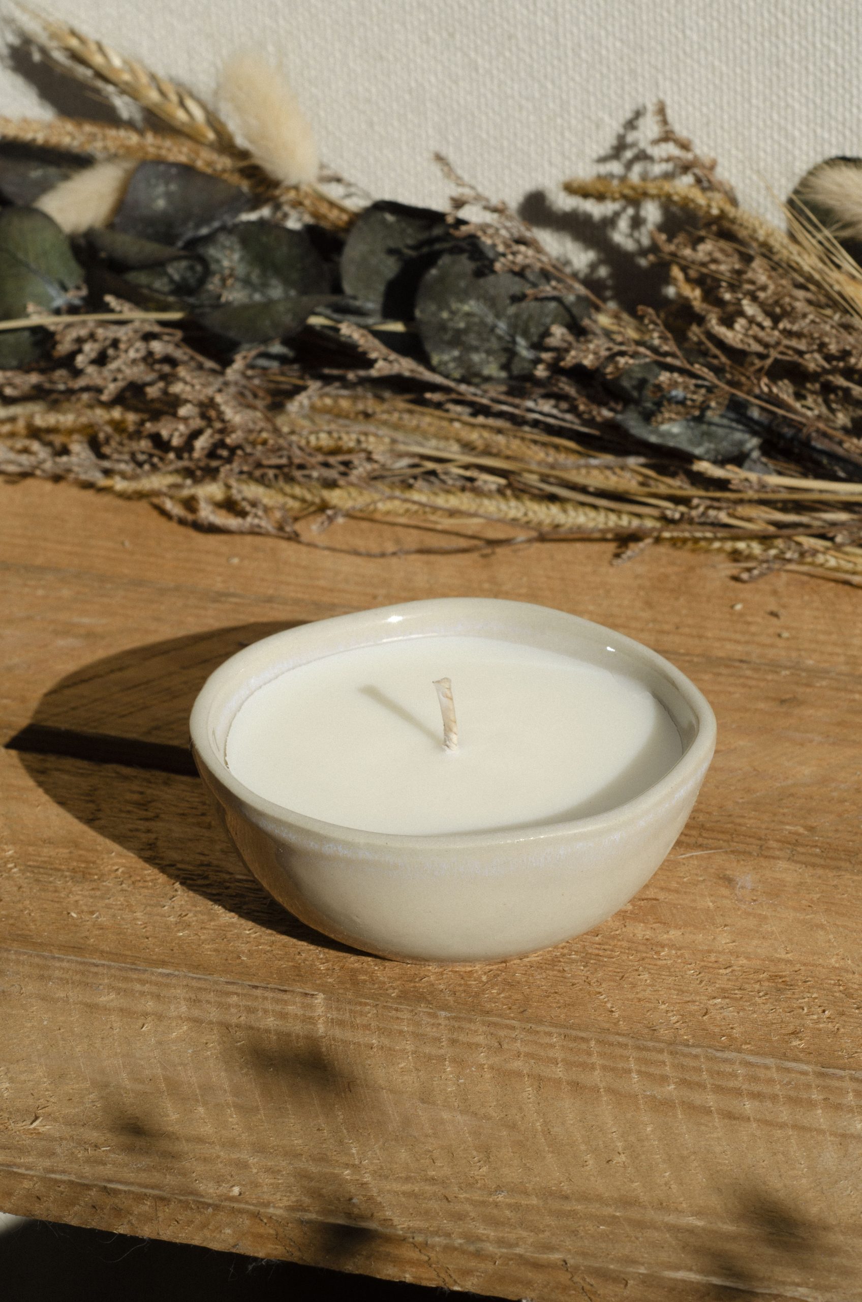 Bougie petit bol beige